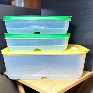 Tupperware Fridgesmart Set of Three 2 Medium & 1 Deep Medium